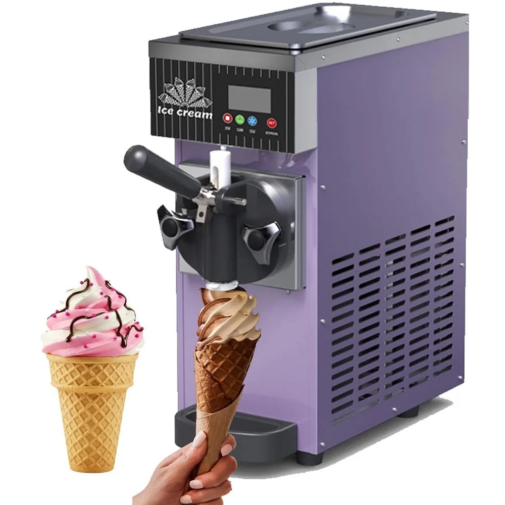 Máquina Comercial de Helado Suave, 5.5-8.2 Galones/Hora, Certificación Energy Star, Acero Inoxidable, 1 Sabor, Autolimpieza, Personalizable