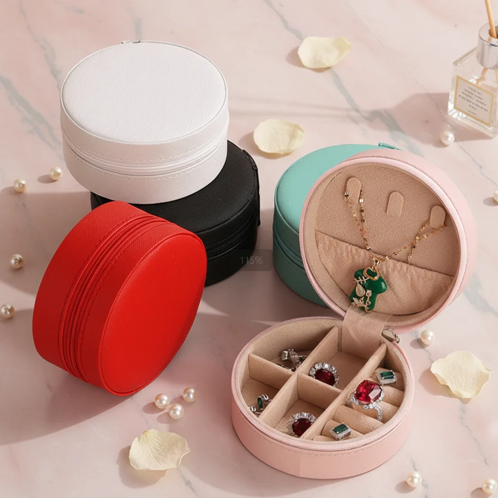 

Портативная шкатулка для украшений, дорожный органайзер для ювелирных изделий, для серег, колец, ожерелий, мини-шкатулка для украшений в цвете макарон
