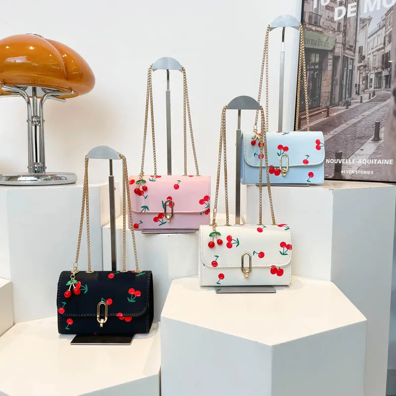 

2025 New Women's Saddle Bag, Fashion Cherry Pattern Crossbody Purse, Lightweight Casual Shoulder Bag with Adjustable Strap​