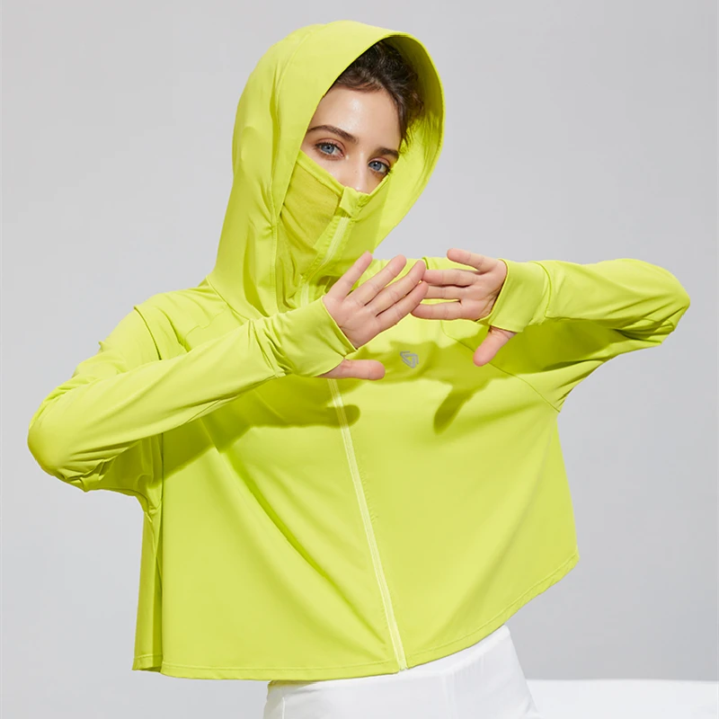 Long Sleeve Hoody Sun Protection ClothingSummer Women Sun UV Protection Jacket Clothing Hooded Jacket Thin Beach Sweatshirt