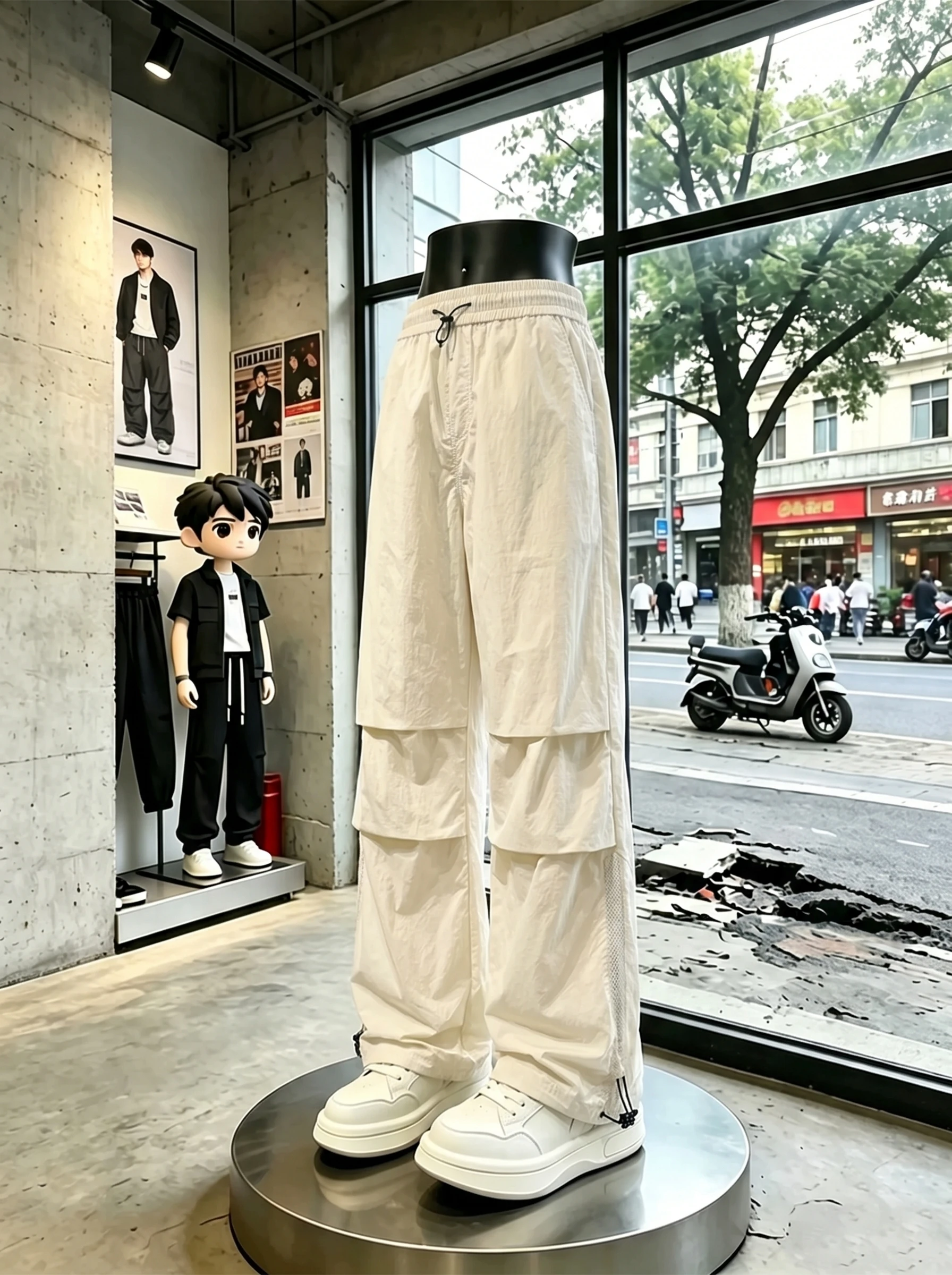 Quick Dry Nylon Trousers for Men Summer Thin Ice Silk Paratrooper Pants Waterproof Hiking Sports Trousers Straight Leg Casual...