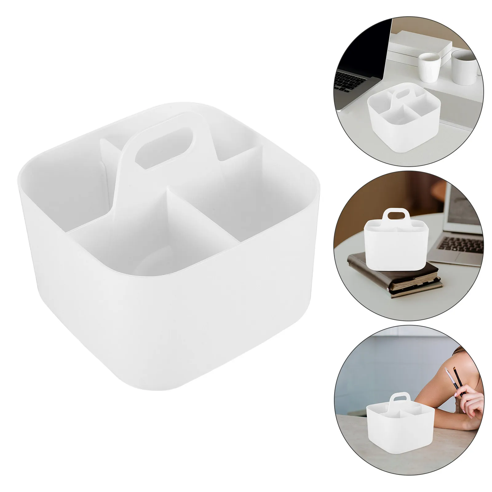 

Органайзер для хранения художественных принадлежностей с 4 секциями: для инструментов для рисования, ручек, мелков, канцелярских товаров и мелочей, настольный органайзер для рабочего стола