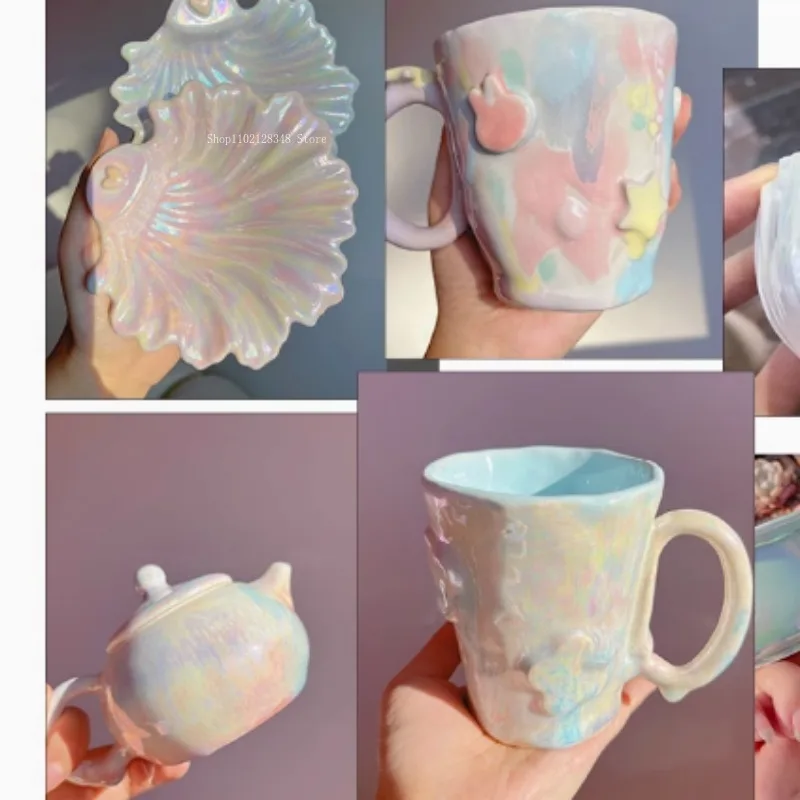 10ml Ceramic Seven Color Gold Water 750-850° Low Temperature Rainbow Glaze DIY Crockery on-glazed Blank Coloring Pottery Pigment