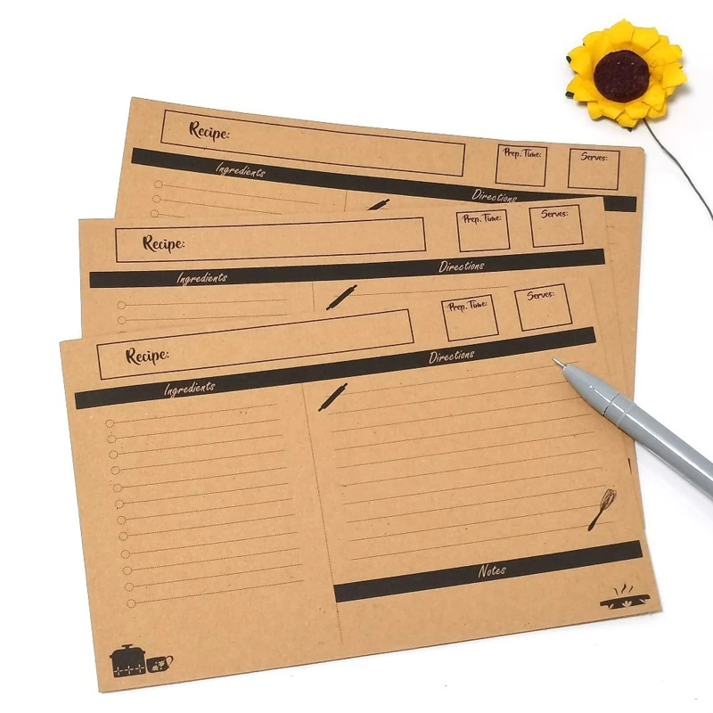10 Pcs Rezept Karten DIY Rezepte Zeitschriften Kraft Schreibpapier 6 ''x 4'' Dual-seite