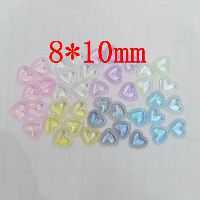 100Pcs New Cute Mixed Mini Shiny Heart Flat Back Resin Cabochons Scrapbooking DIY Jewelry Craft Decoration Accessorie