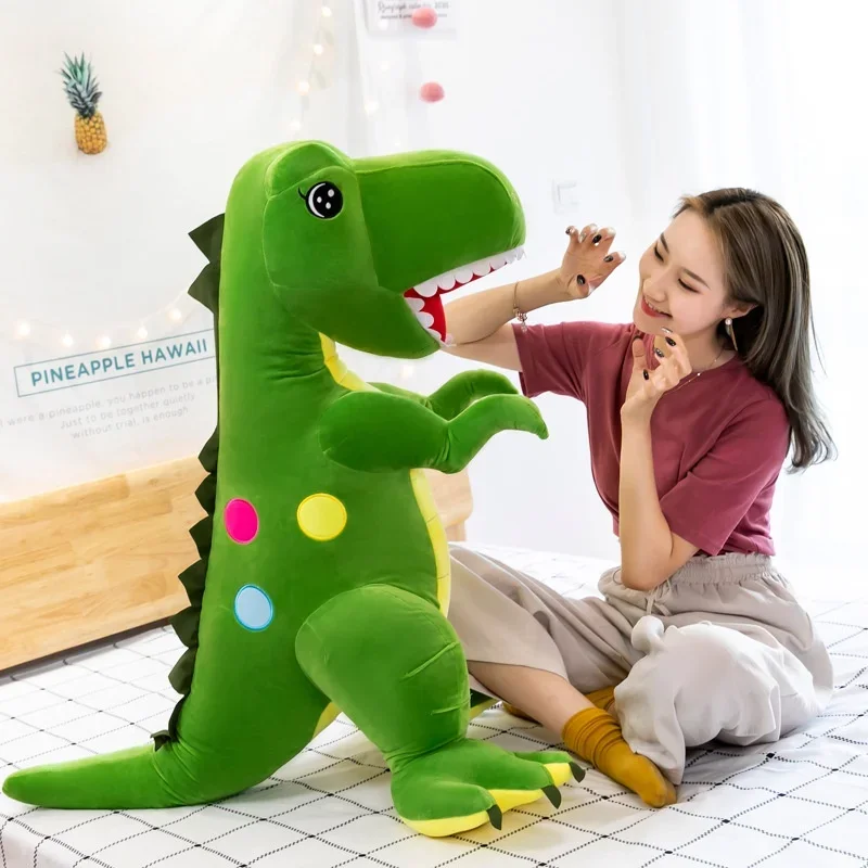 

HOT Polka Dot Dinosaur Doll Plush Toy Tyrannosaurus Doll Doll Large Pillow Plushie Stuffed Toys Best Gifts