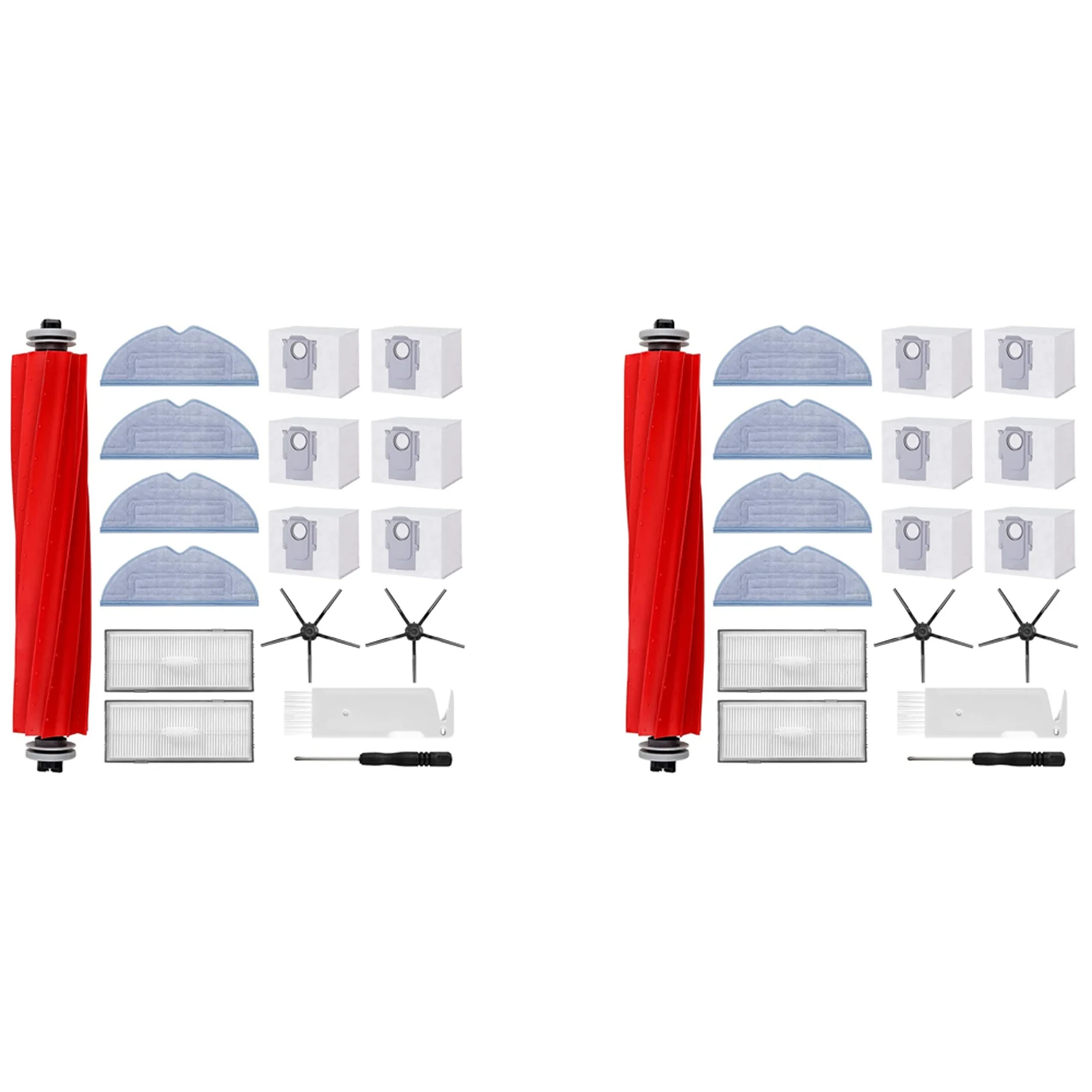 مجموعة ملحقات ABZA لـ Roborock S7 Pro Ultra/S7 Maxv Ultra، 12 × أكياس غبار، ملحقات المكنسة الكهربائية ذات الفرشاة الدوارة الرئيسية