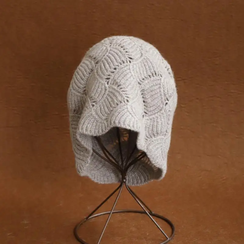 2026 Neue Y2K Herbst-Winter-Wollmütze für Damen, Modische Vintage-Strickmütze, Vielseitige Kappe, Frühlingsmütze, Faltbare Mütze – Detail 13