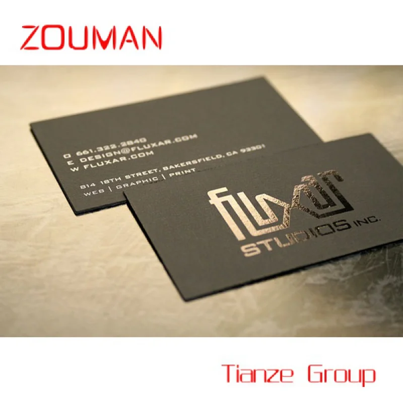 Custom , Wholesale High Quality Black Gold Foil Embossed Stamping Business Card