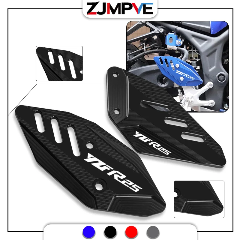 

Motorcycle CNC Front Foot Peg Footrest Cylinder Brake Heel Plates Guard Protector Accessories For YAMAHA YZFR3 YZFR25 YZF-R3 R25