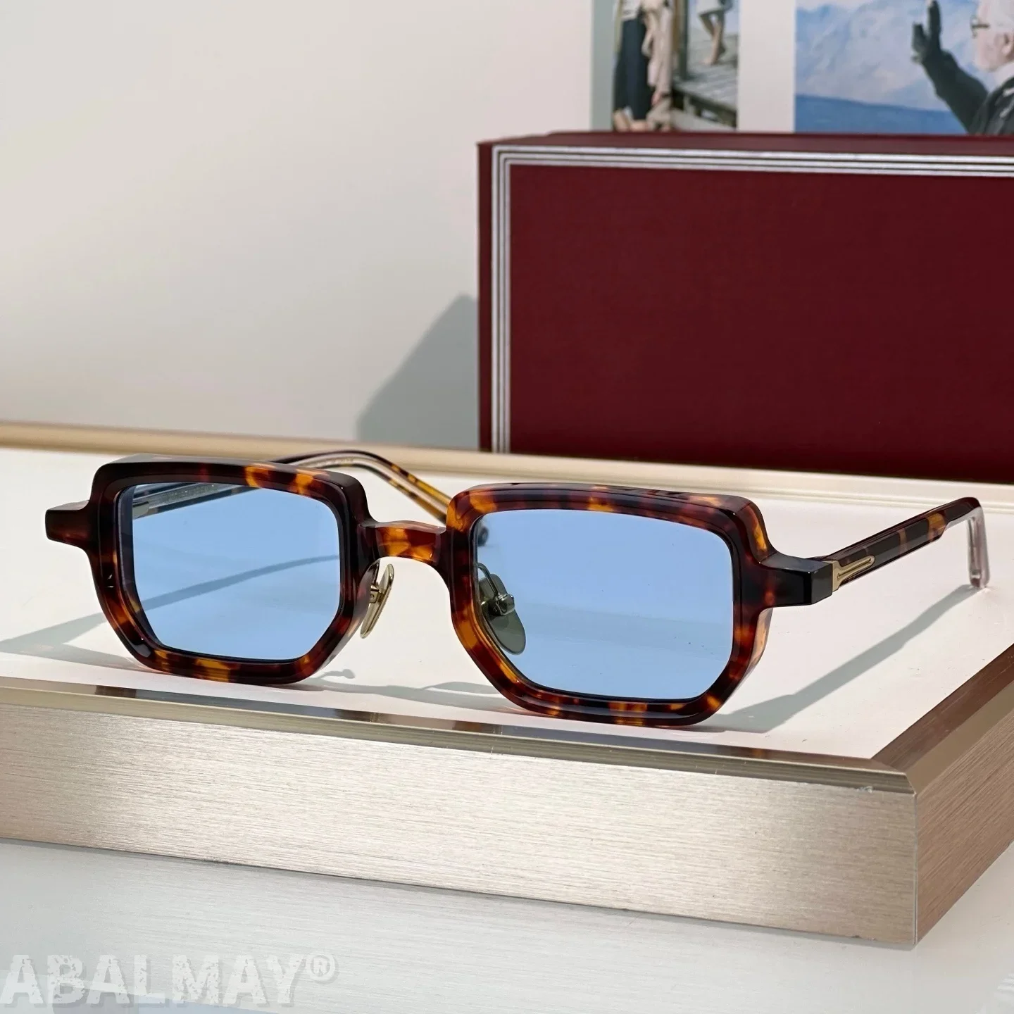 

JM ASTAIRE 45-22 Top Quality Mens Sunglasses for Women Retro Trend Luxury Acetate Titanium UV400 Designer Sunglasses Frame