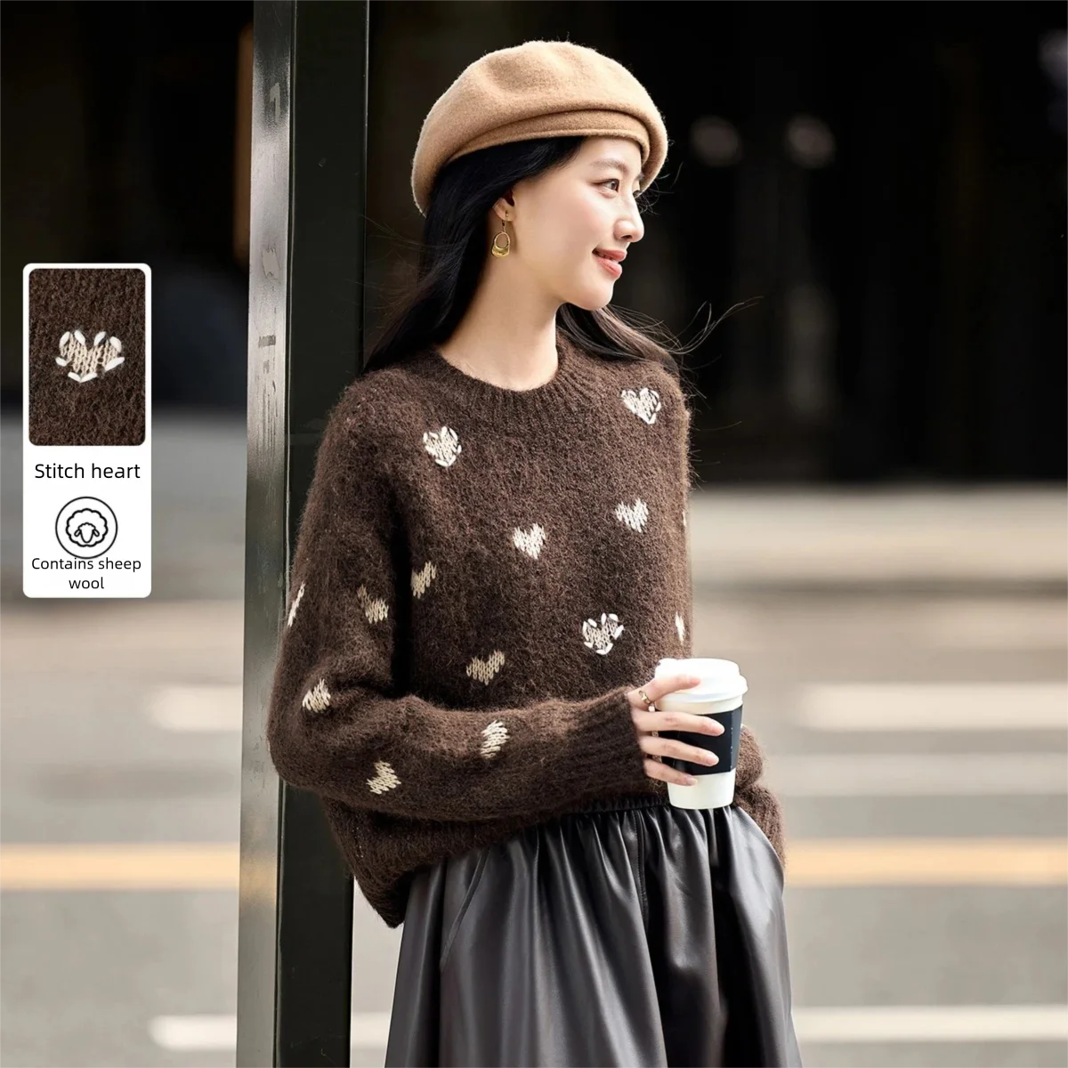 

SENTUBILA New Sweaters for Women 2025 Autumn Winter Dropped Shoulder Knitted Jumpers Casual Commute Female Clothing W54EE3769