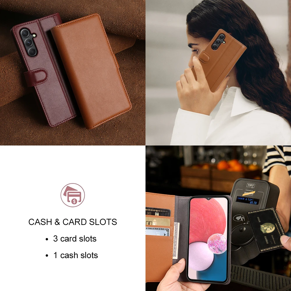 Genuine Leather Flip Case For Samsung Galaxy A27 A57 A37 A07 A17 A06 A26 A36 A16 A25 A55 A35 A05S A15 A24 A34 A54 A14 Phone Case view 3