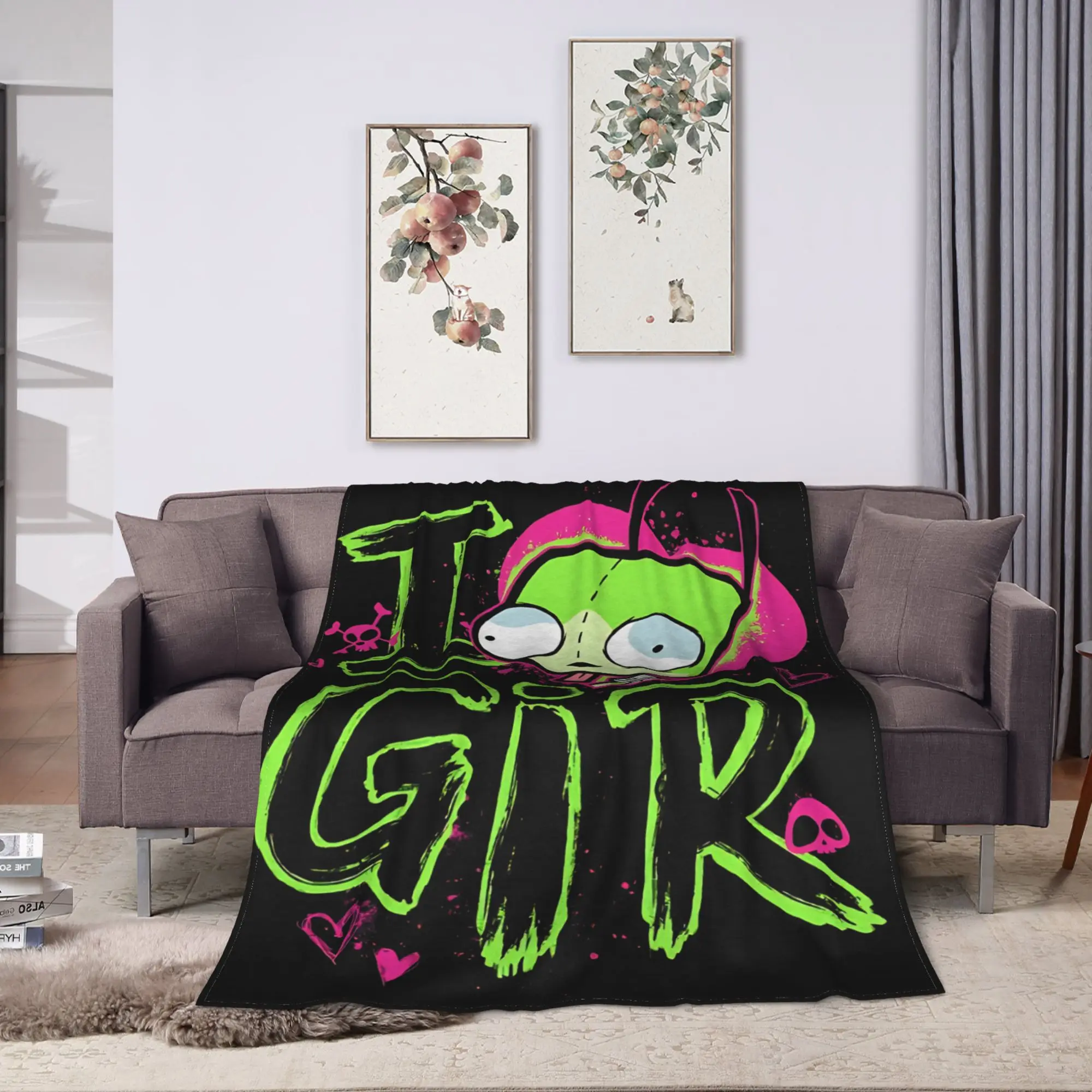 Invadered Zimed Valentine's Day I Love GIR Blanket  Soft Warm Plush Throw Blanket For Kids Outdoor Flannel Bedspread Bed Cover