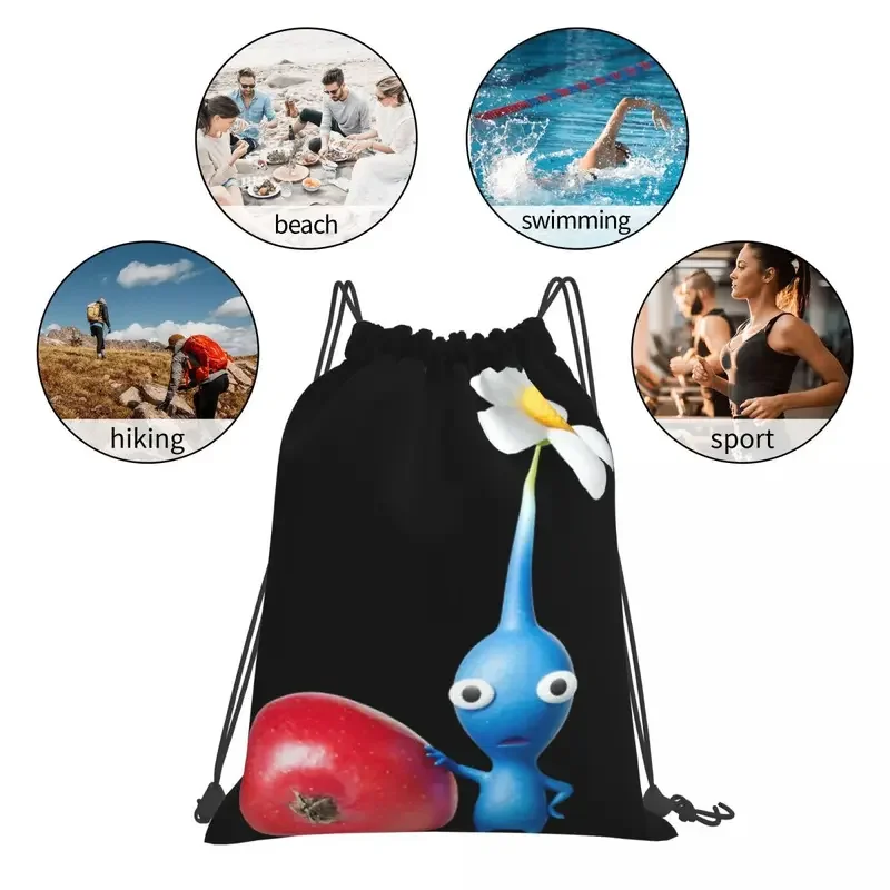 Pikmin backpacks multi-function portable drawstring bags drawstring bundle pocket sports bag book bags for man woman School