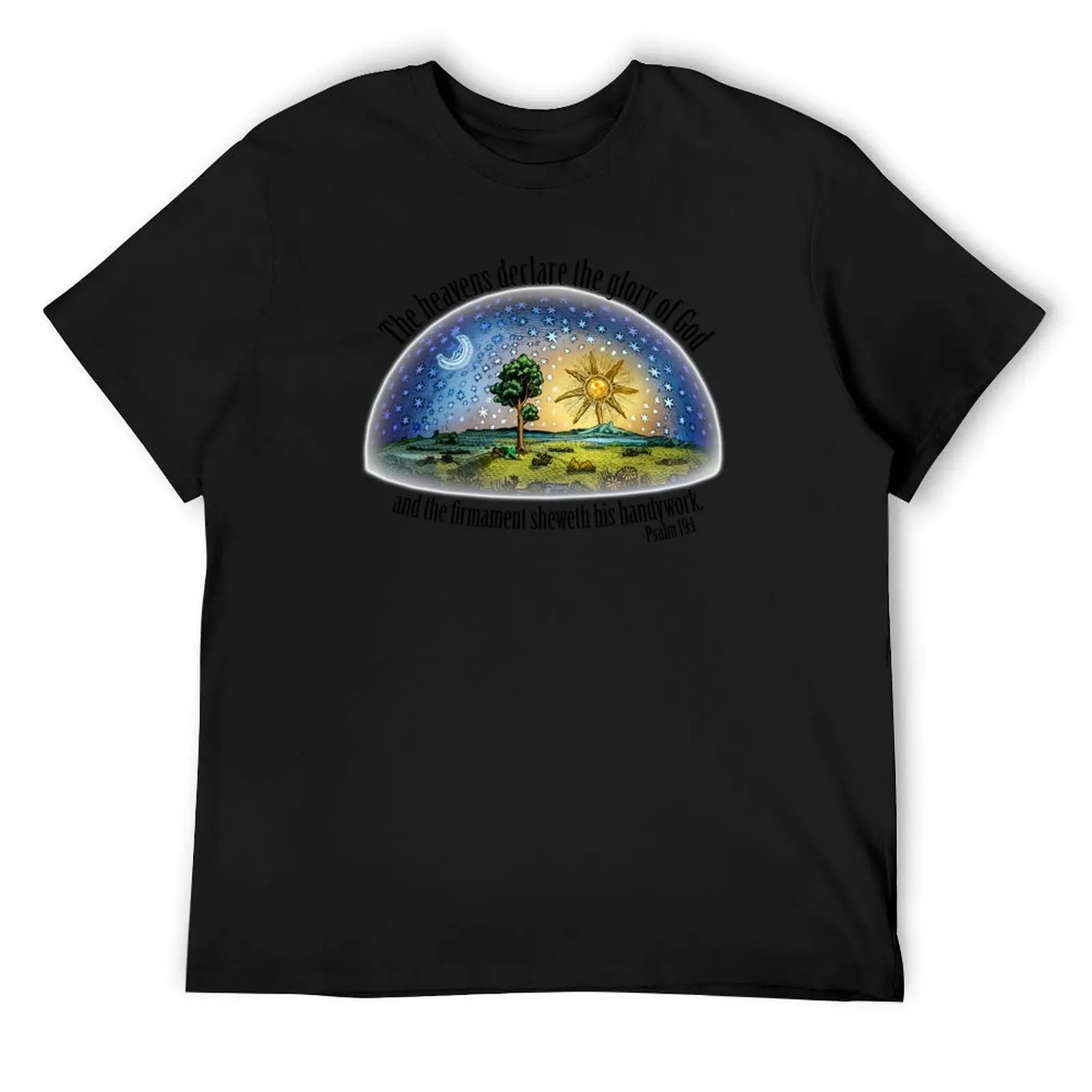 

Flat Earth - Psalm 19:1 (The Firmament) White T-Shirt funny meme t-shirts Personalized t-shirt summer 2025 mens workout shirts