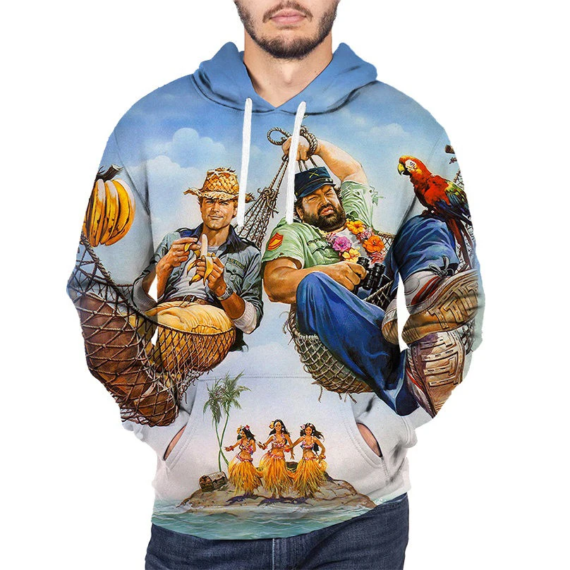 New Terence Hill Bud Spencer Hoodies 3D Print Man Women Hip-hop Hoodie Oversized Streetwear Pullovers Sweatshirts Kids Clothing