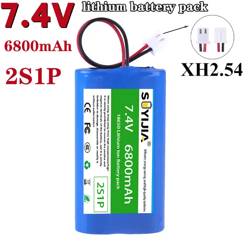 

7.4V 2S1P 18650 6800mAh Rechargeable Li-Ion Battery, Suitable for Projectors, Speakers, Wireless Monitoring, Lighting, Toy