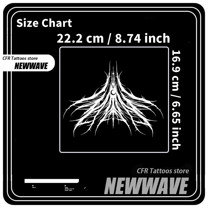 الوشم المؤقت الأمريكي الظلام القمر شريط عصير الأعشاب الوشم التصحيح كامل الظهر دائم مقاوم للماء وهمية الوشم هدية حفلة Y2k #3