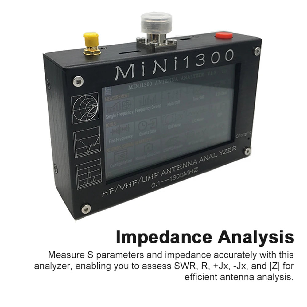 Mini1300 Vector Network Analyzer Portable StandingWave RadioFrequency Multimeter 1.3G HF/VHF/UHF Vector Antenna Analyzer