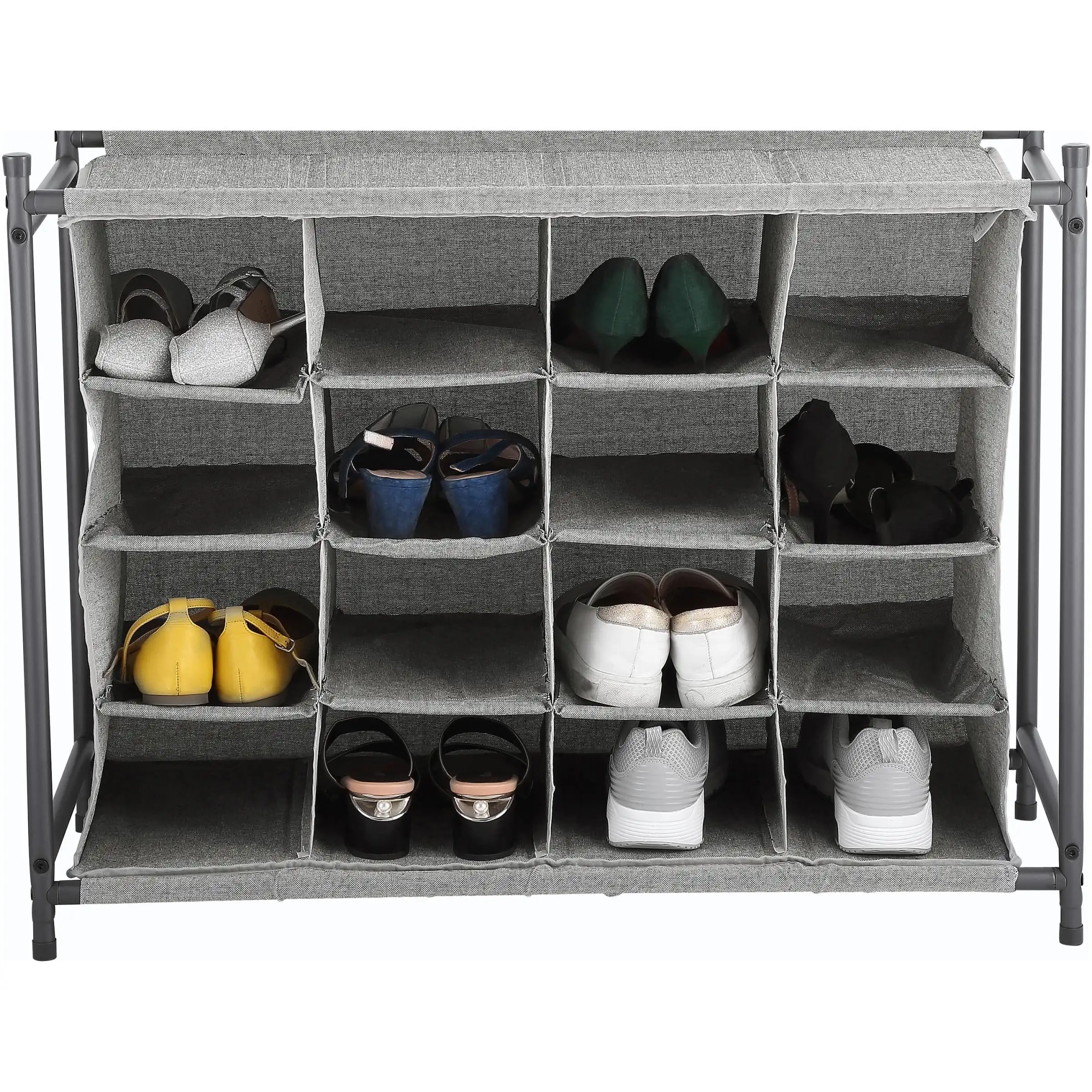 Better Homes & Gardens 4-Tier Charleston Collection 16 Pairs Shoe Organizer, Gray