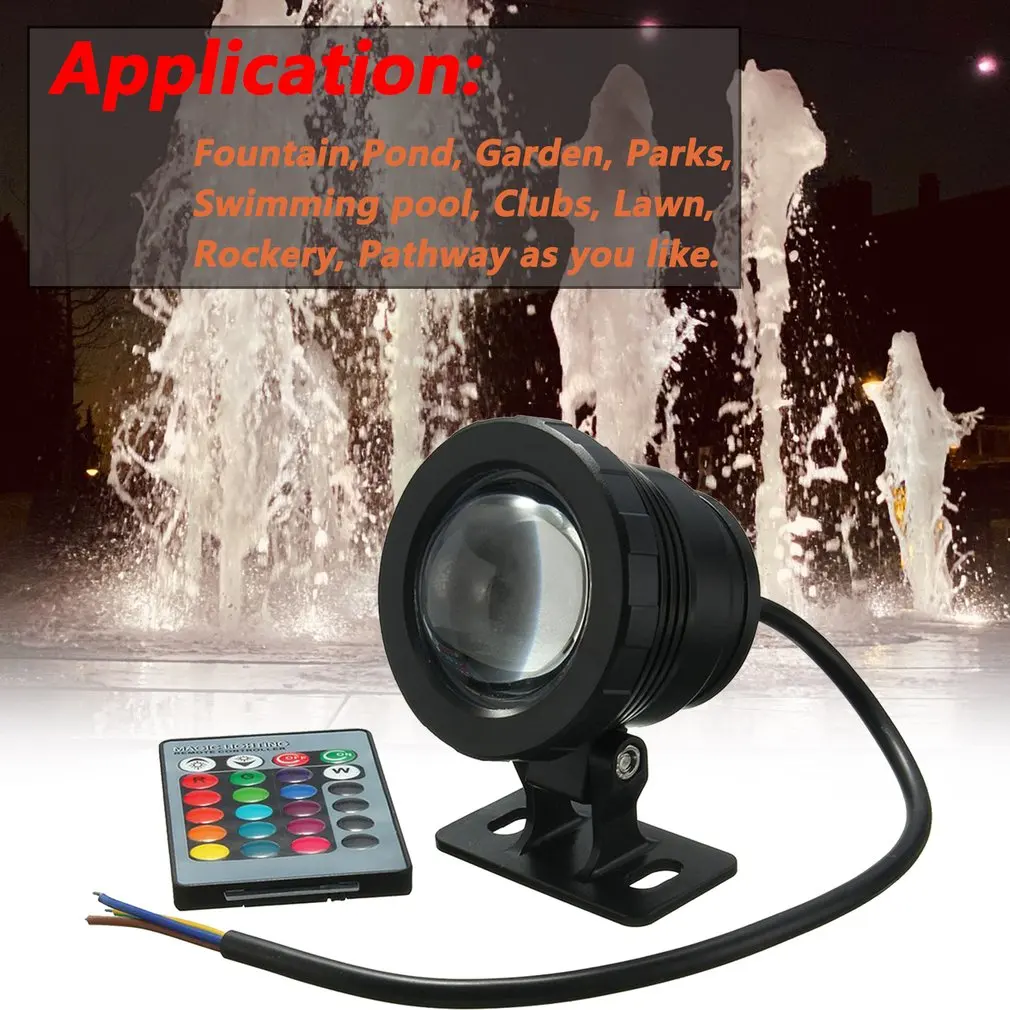 Waterproof RGB LED Light Outdoor Garden Fountain Pool Pond Spotlight Super Bright Underwater Light Lamp With Remote Control