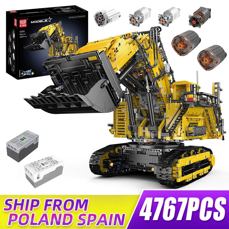 

Mould King 17070 Technical APP Control Mining-digger R9800 Building Blocks Heavy Duty Excavator Truck Construction Toy for Men