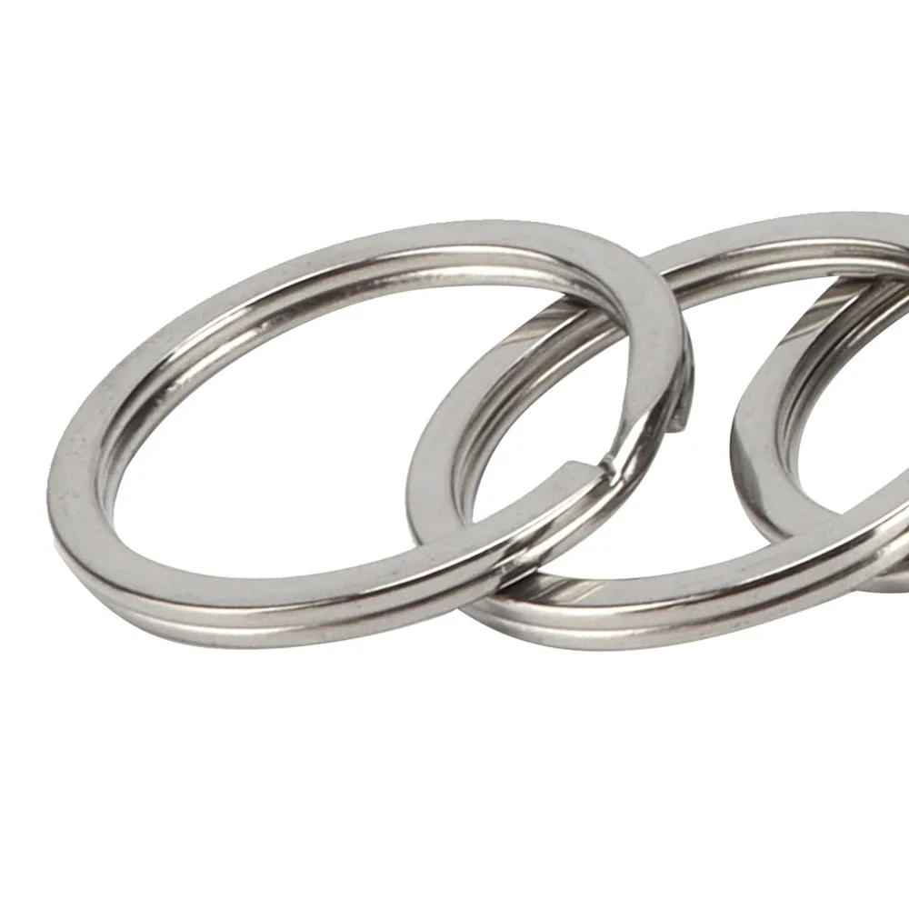 

50pcs & Charms Stainless Steel Key Ring AntiRust 30mm Stainless Steel Ring Round Keychain Pendant