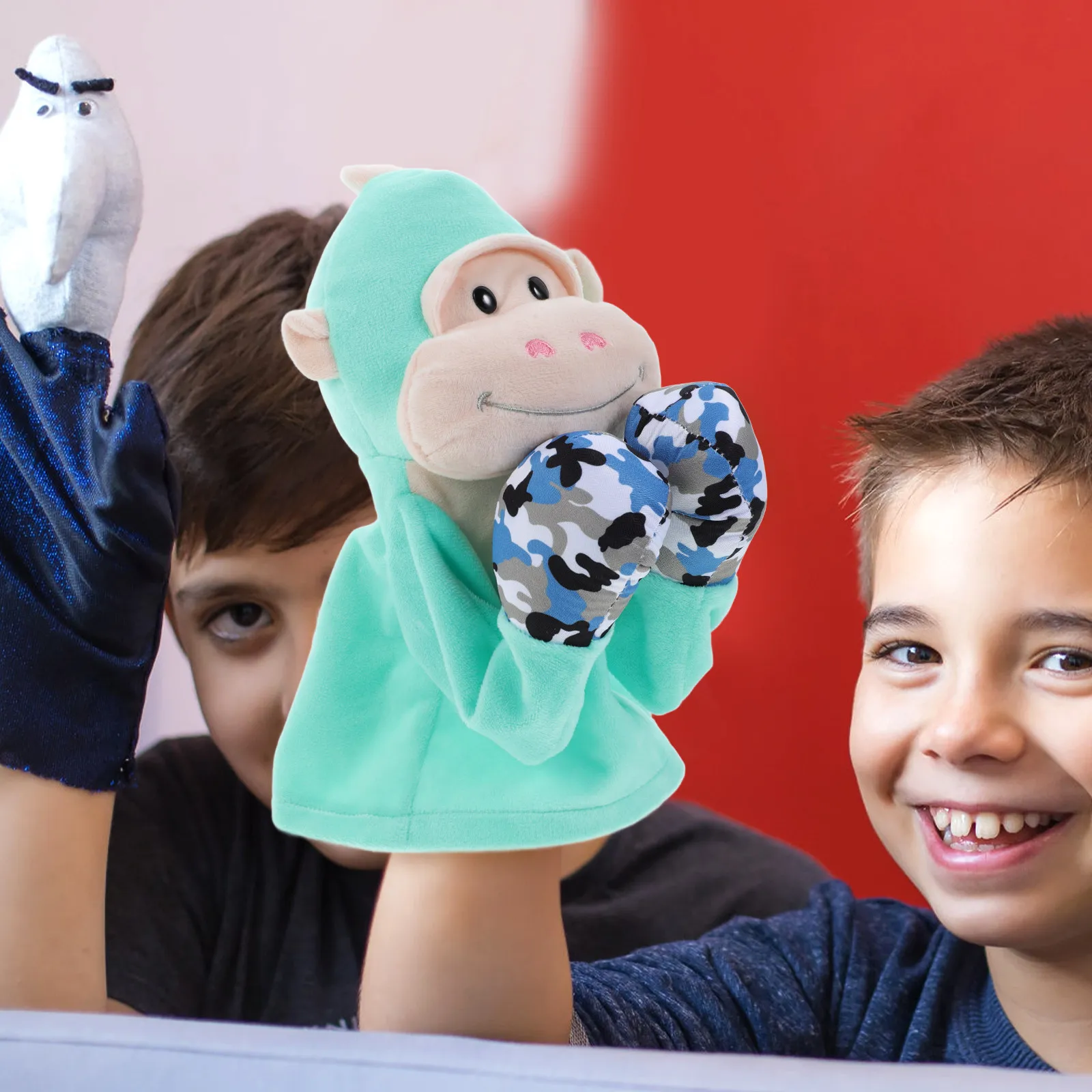 

Soft Stuffed Boxing Animal Hand Puppet Interactive Sound Effect Early Education Parent Child Role Play Storytelling Puppet