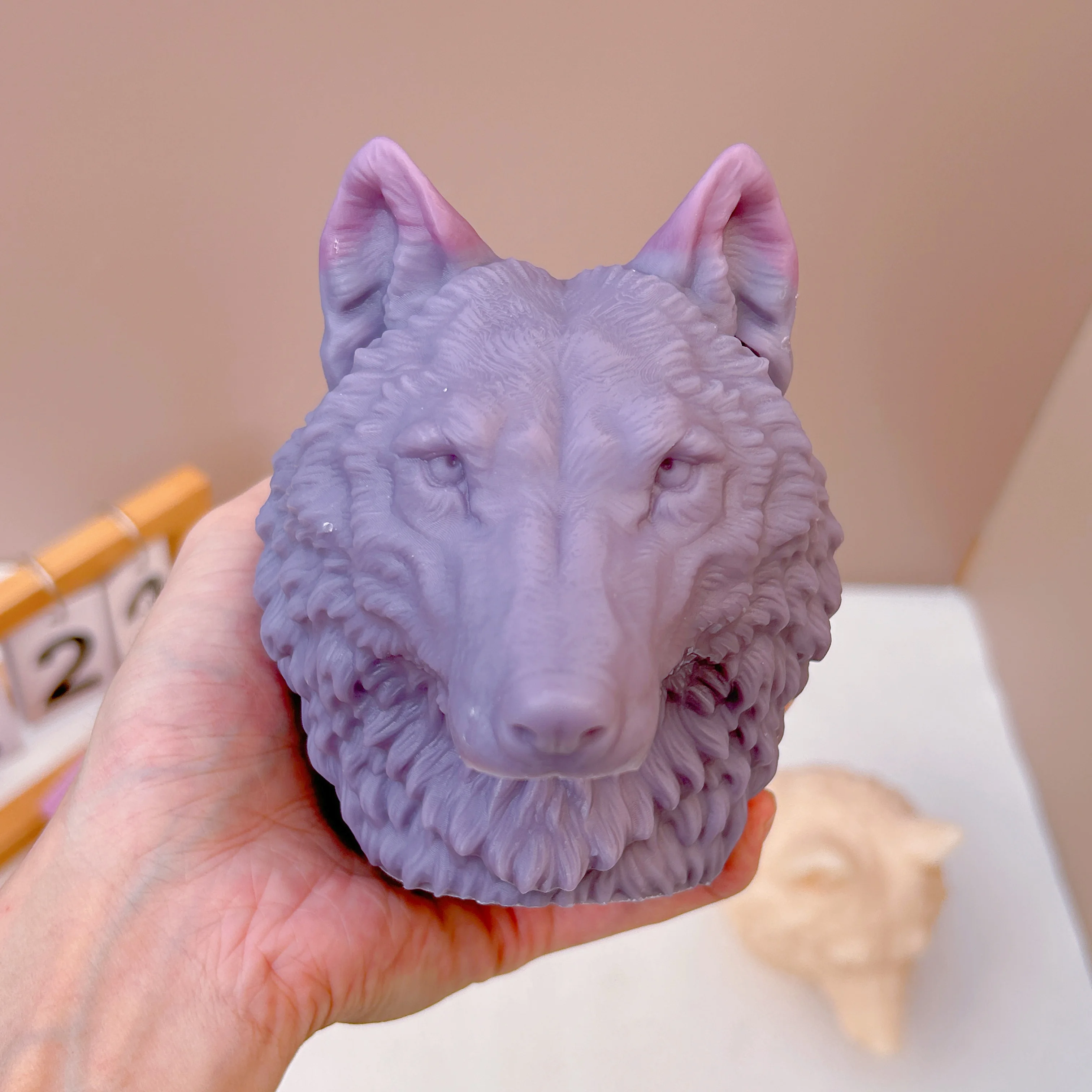 New Animal Wolf Lion Gypsum Statue Mold DIY Wolf Head Lion Head Candle Silicone Mold Holiday Party Home Decoration Gift