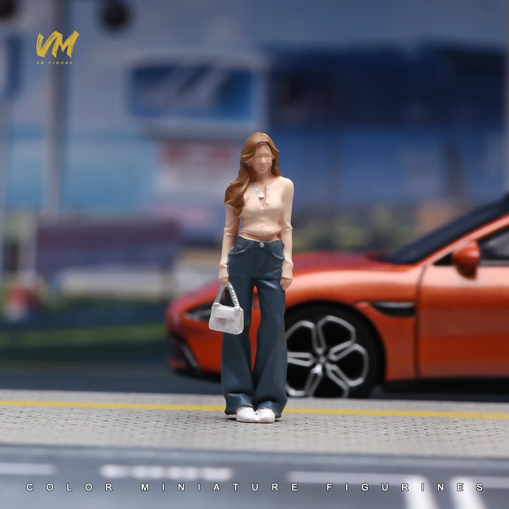 Painted Miniature 1/87 1/64 1/43 1/24 1/18 Vibrant Youth Boy Girl Female Mini Doll 3D Print Diorama Props For Car Model Matching