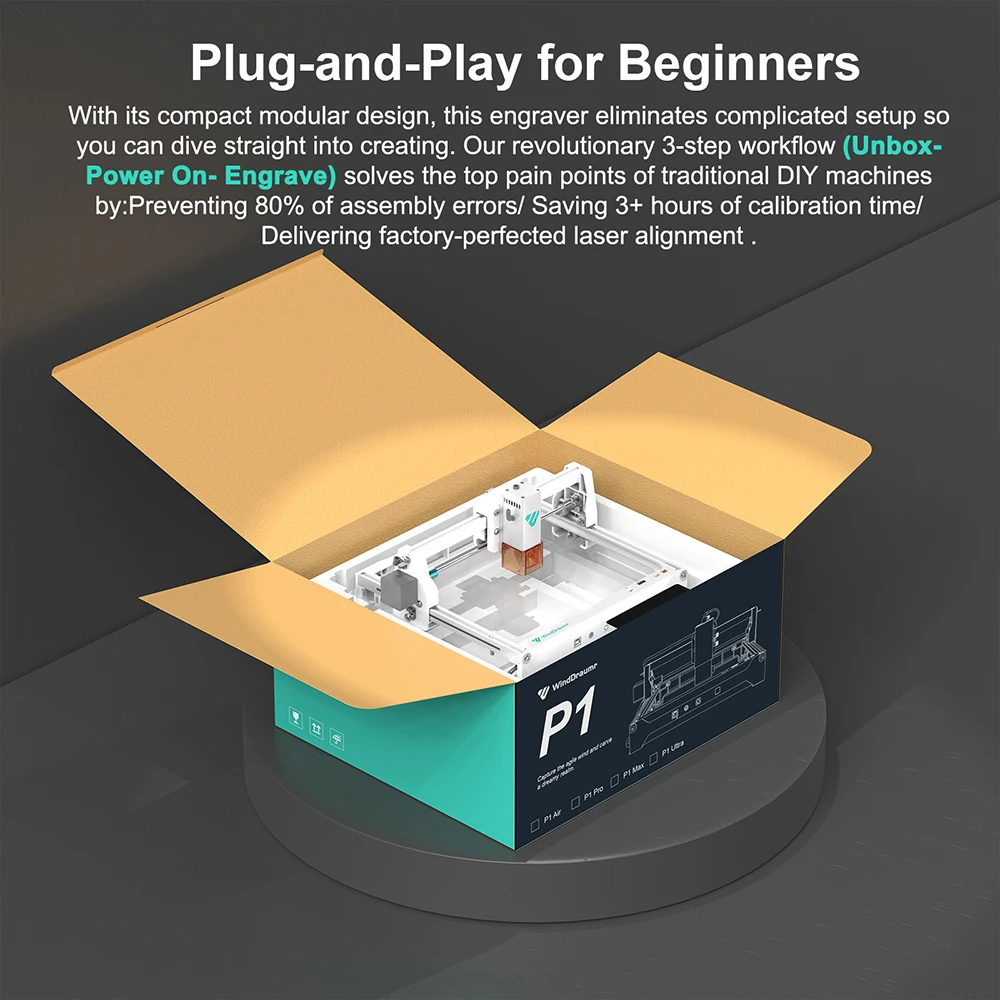 WindDraumr P1 Pro Laser Engraver 5W Portable Laser Engraving Machine For Cutting Wood Painted Metal Acrylic Leather CNC Machine