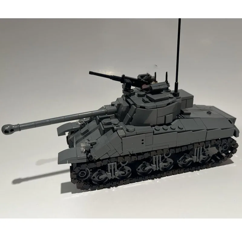 MOC-240126 سلسلة الحرب العسكرية دبابة متوسطة بنة الجمعية لتقوم بها بنفسك M4A4 شيرمان VC اليراع البريطانية الصبي نموذج اللعب 619 قطعة #4