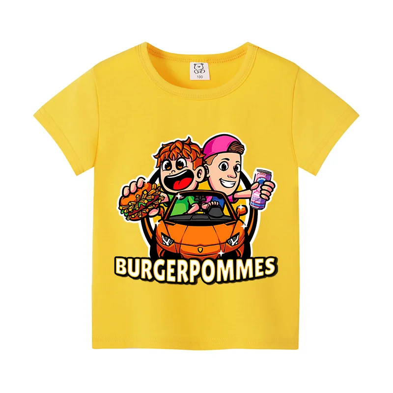 Burgerpommes Icrimax Kinderkleidung Jungen Mädchen Buntes T-Shirt Cartoon Anime Grafikdruck Kinderkleidung Coole bequeme Tops