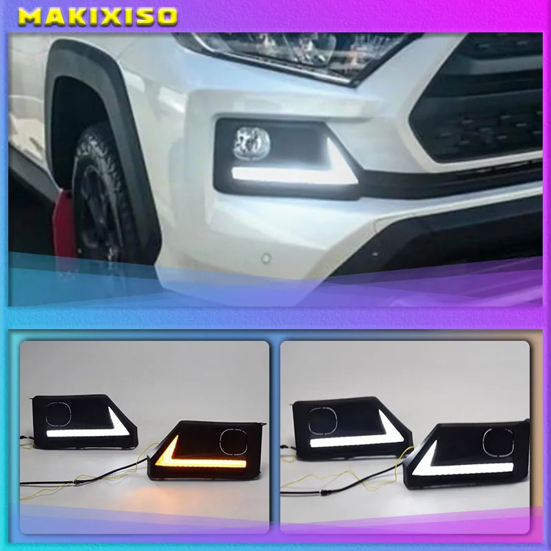 

LED DRL Day Light for Toyota RAV4 Adventure 2019-2021 Daytime Running Light Fog Lamp with Dynamic Sequential Turn Signal