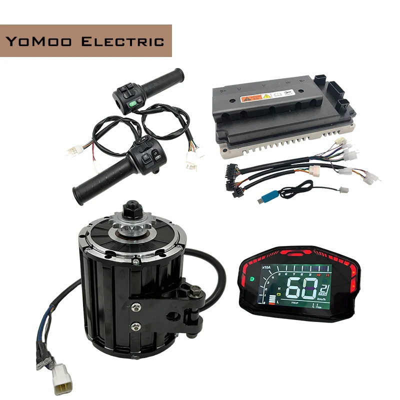

QS120 2KW 4600RPM 70H PMSM Mid Drive Motor With VOTOL EM100 Controller, DKD Display T08 Throttle For Electric Mopeds Motorcycle