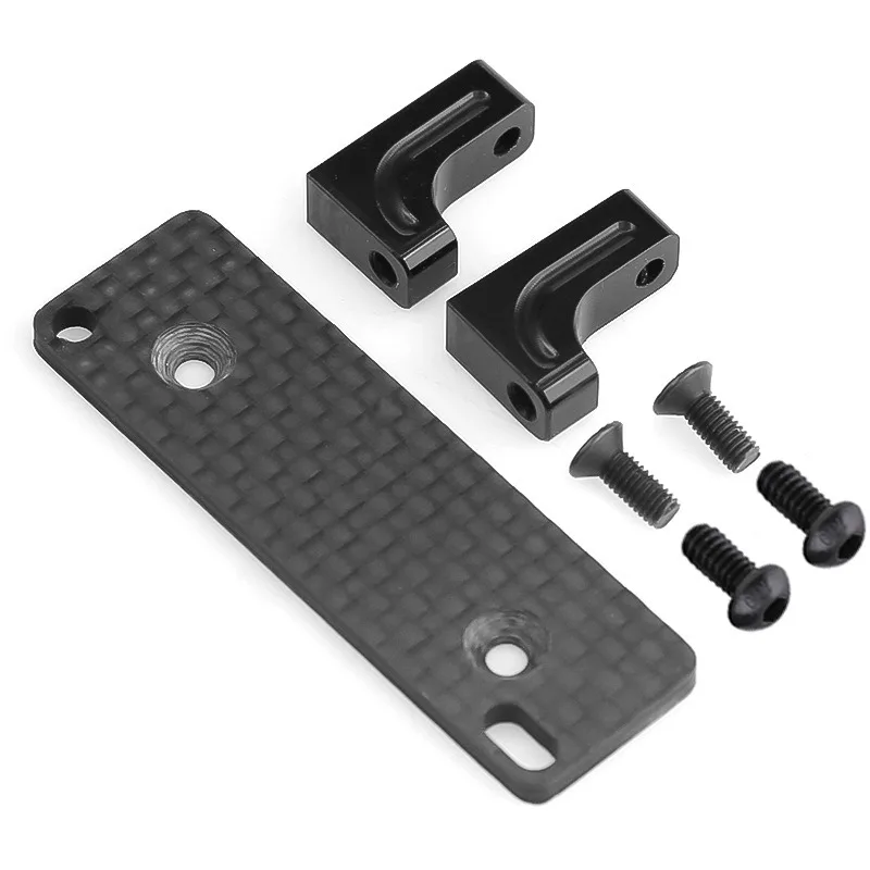 Metal Servo Mount with Carbon Fiber Skid Plate Set for Axial SCX10 Capra Wraith 90048 1/10 RC Crawler Car Upgrade Parts