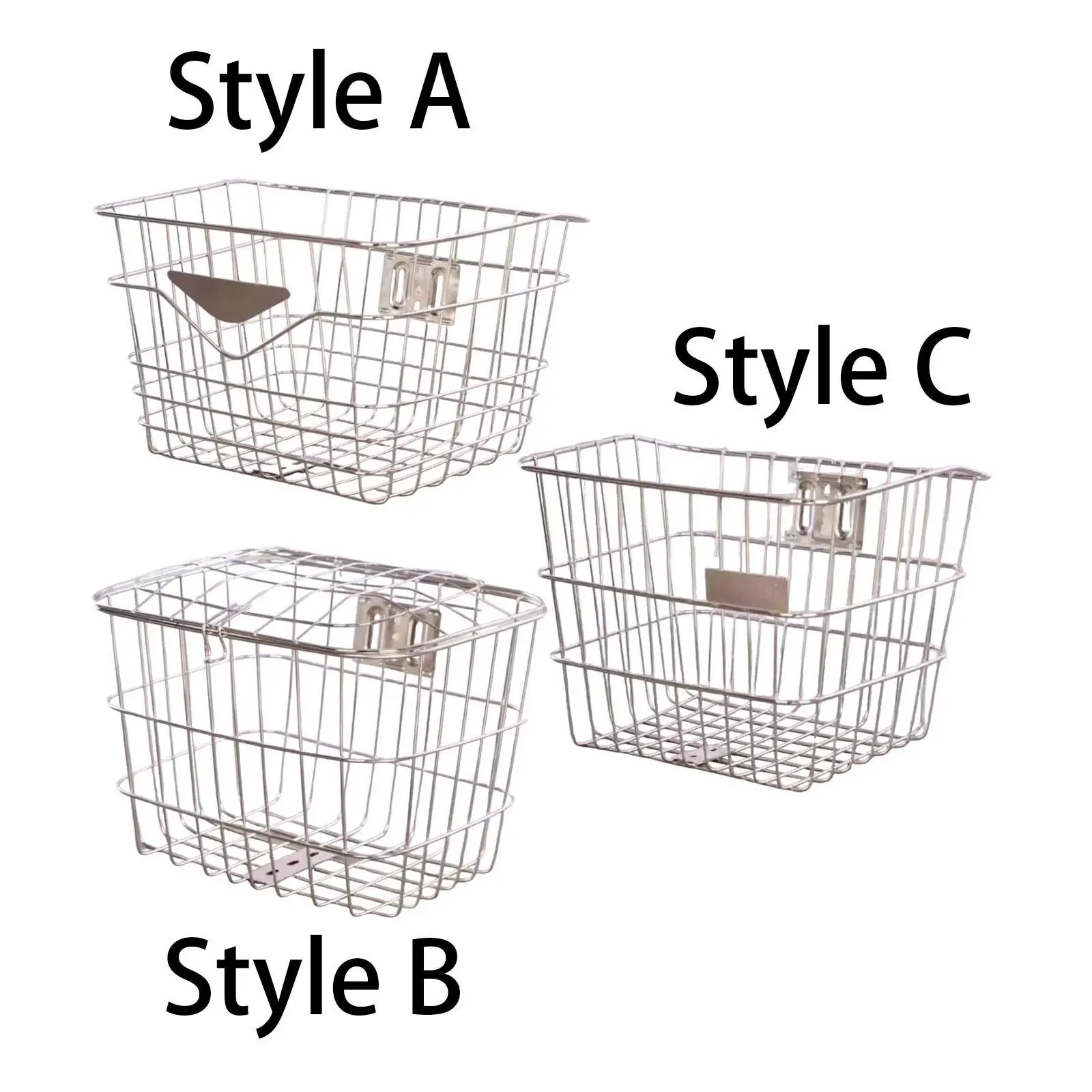 Bicycle Basket Universal Metal Storage Container for Outdoor Shopping Hiking