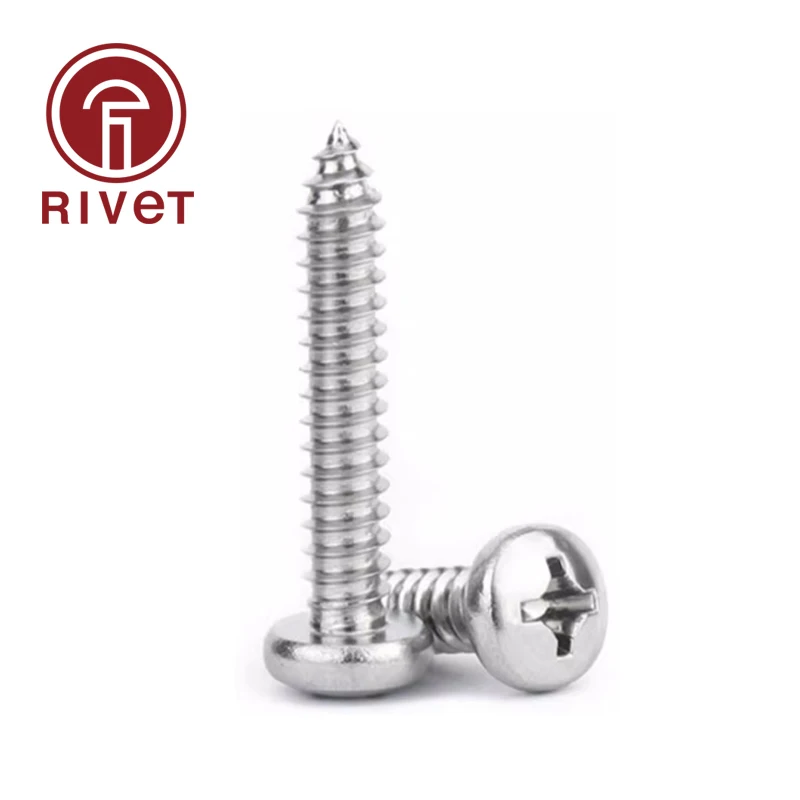 20/500/1000pcs ST6.3  304 A2-70 Stainless Steel Cross Phillips Pan Round Head Self tapping Furniture Wood Screw GB845