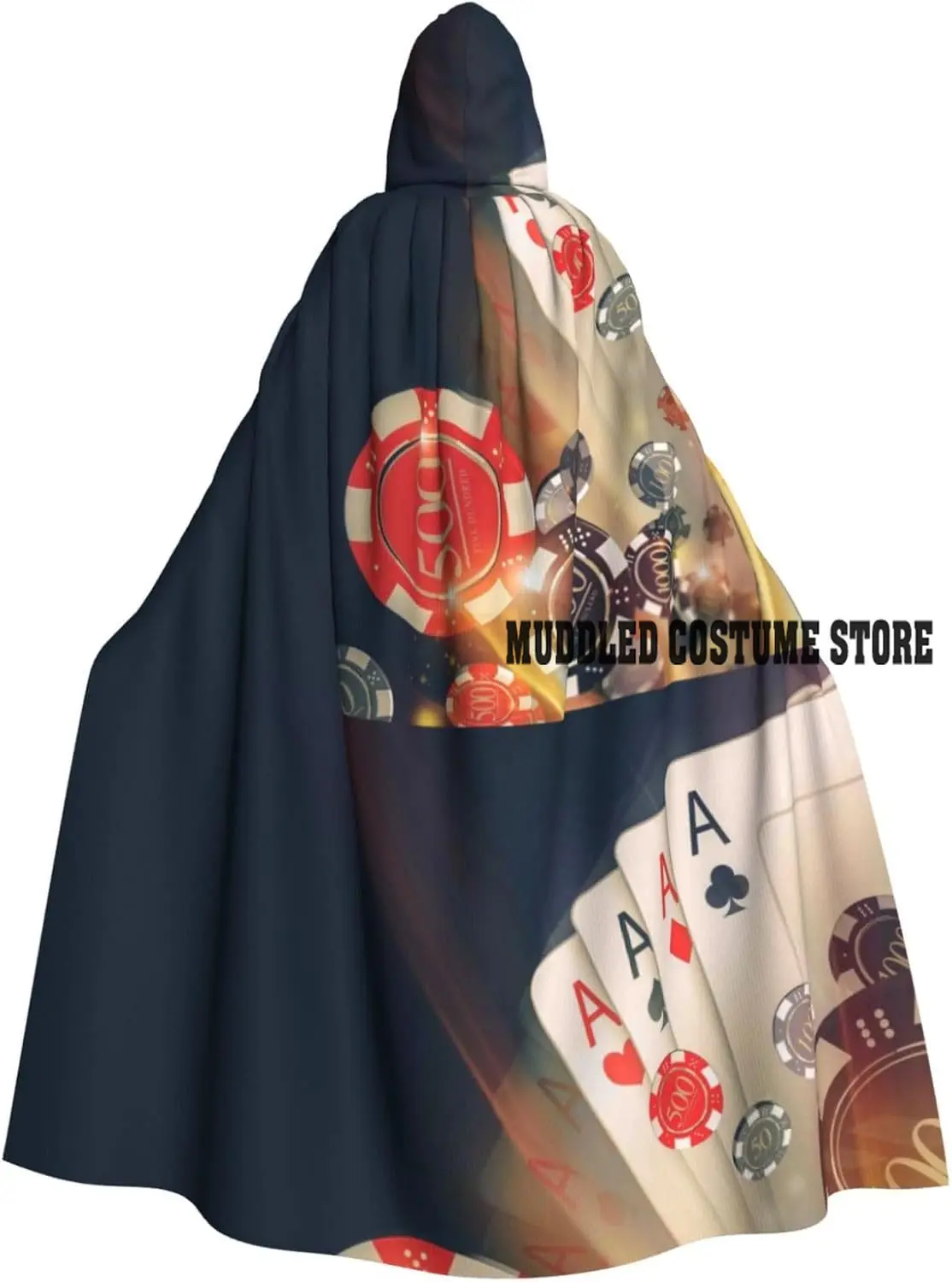 

Casino Poker Chips Unisex Adults Halloween Costumes Cape Hooded Cosplay Costume Robe Cloak Cape