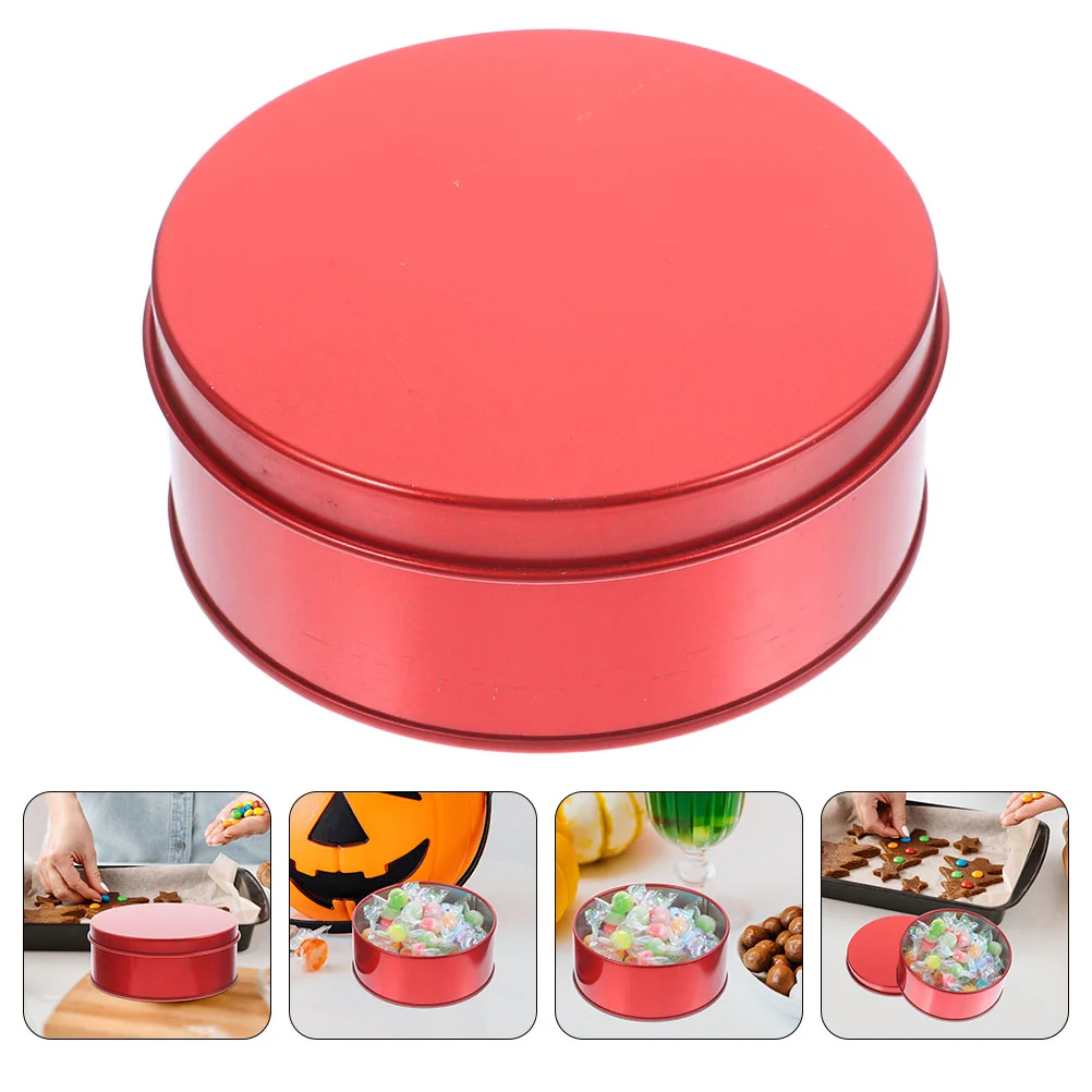 

2 Pcs Tinplate Box Candy Jar Cookie Boxes Loose Leaf Tea Organizer Sugar Canister Tins Metal With Lid Containers Lids