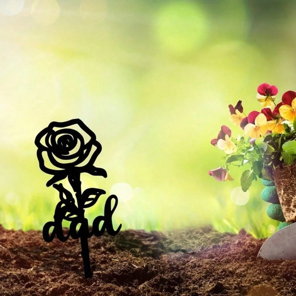 حصة تذكارية أنيقة على شكل وردة - ديكور قبر مقاوم للماء للنساء، هدايا التعاطف لخسارة شخص محبوب، لهجة فريدة من نوعها من حجر الرأس #4