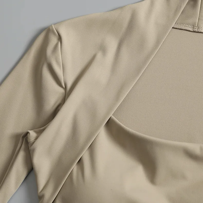 Fitness-Brustpolster-Sporttop für Damen, Langarm-Shirts, Pra Speed Up, kurze elegante Tanz- und Yoga-Kleidung, kleiner Taillenbund, Fitnessstudio – Detail 11