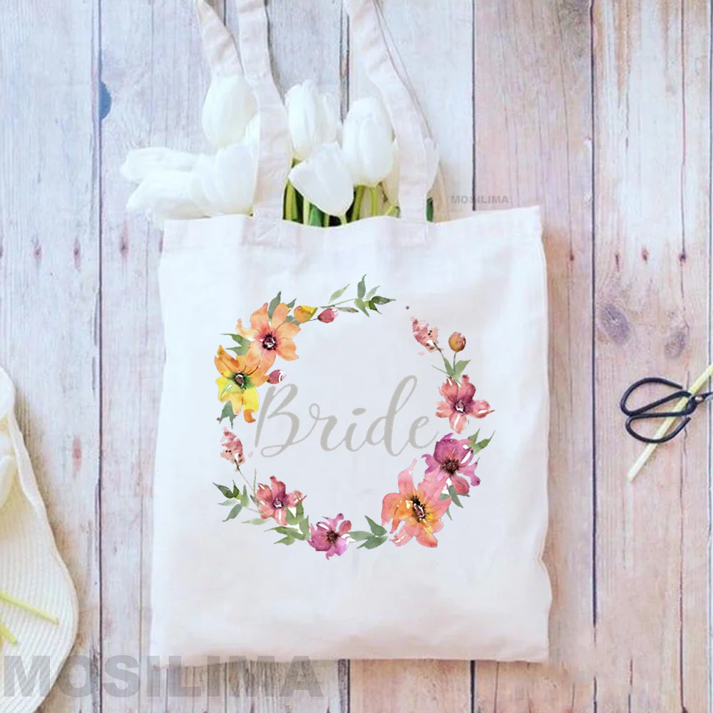 Tote Bag Bridesmaid Canvas Tote Bag Women Canvas Shopping Bag Bachelorette Party 35*40CM DG086