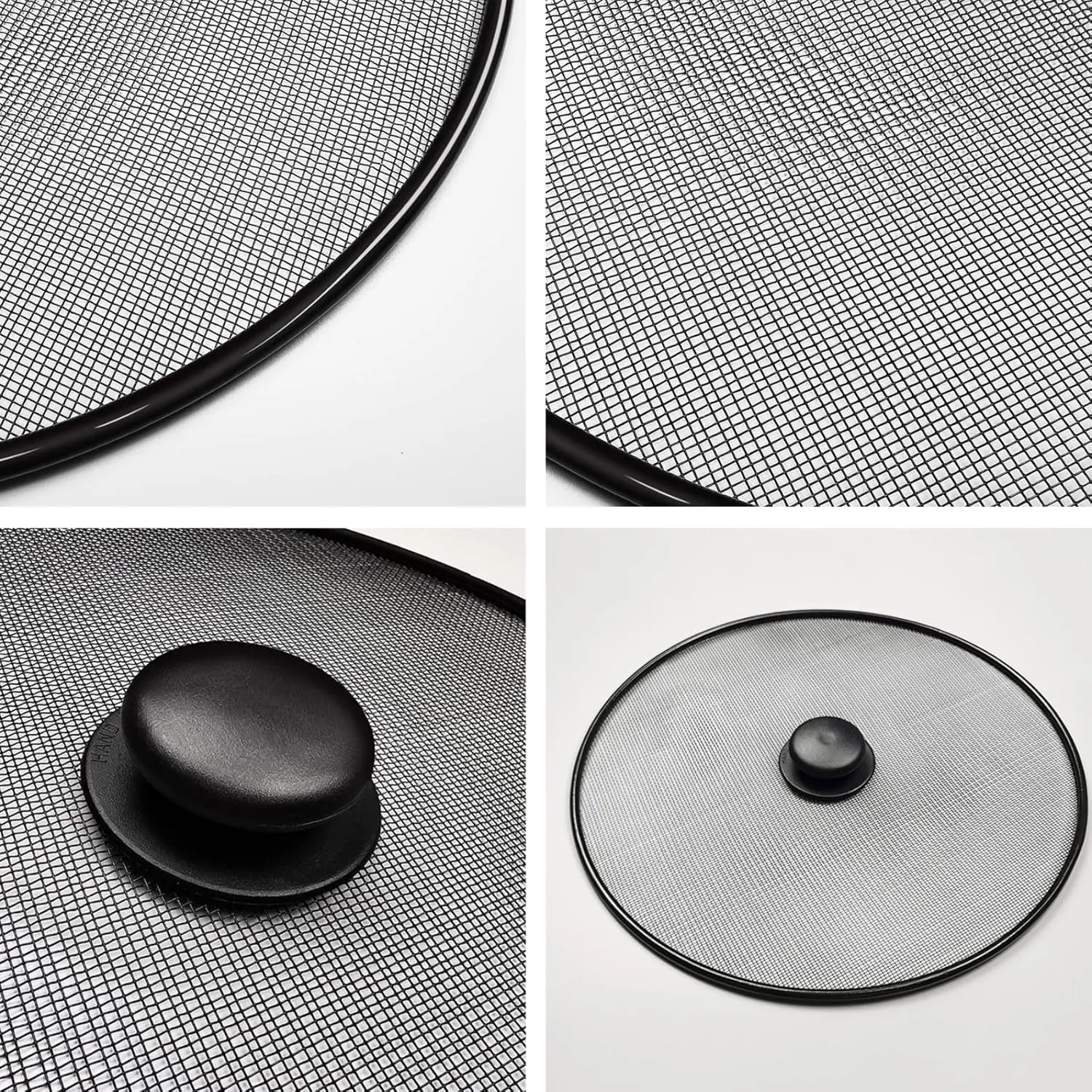 3Pcs 7.4+8.3+9.8in Splatter Guard Screens Mesh Grease Splatter Lid, Oil Proof Pan Cover Kitchen Cooking Accessories