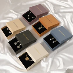 Cardboard Jewelry Box High Quality Krafty Paper Handmade Package Drawer Boxes With Custom Logo