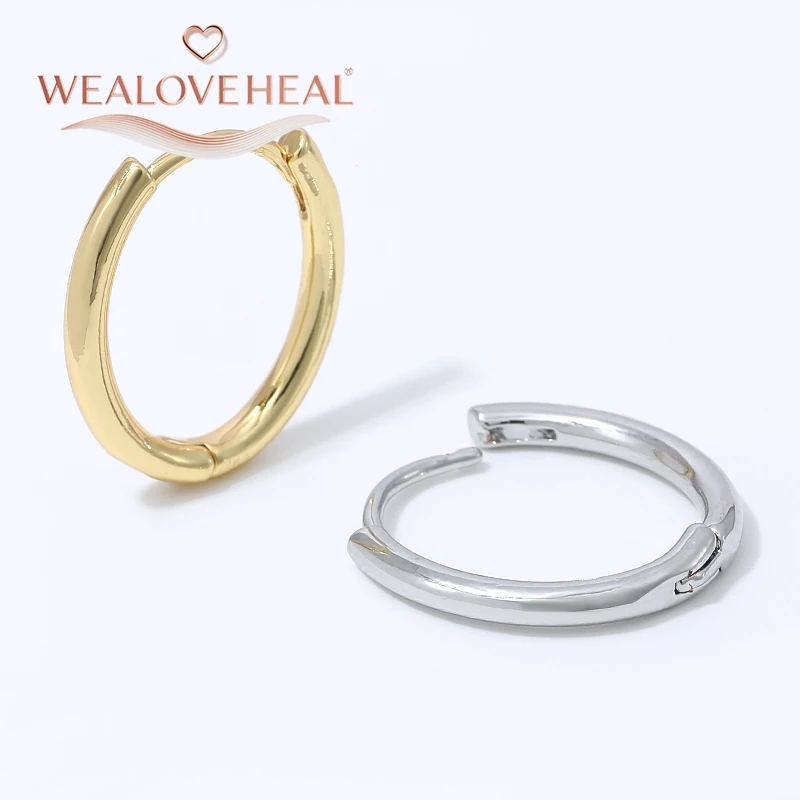 Klassische 18K vergoldete Messing-Huggie-Creolen für Damen, minimalistische Mode, einfache runde Ohrringe, Geschenk für den täglichen Gebrauch. – Detail 18
