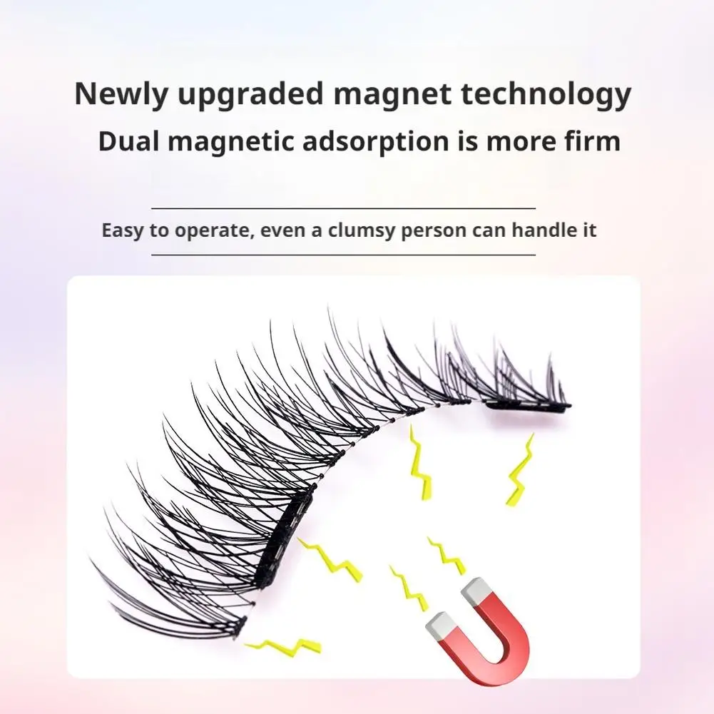 1 par de pestañas postizas 3D magnéticas naturales con Clip magnético reutilizable sin pegamento Kit de pestañas postizas extensión herramienta de maquillaje barata