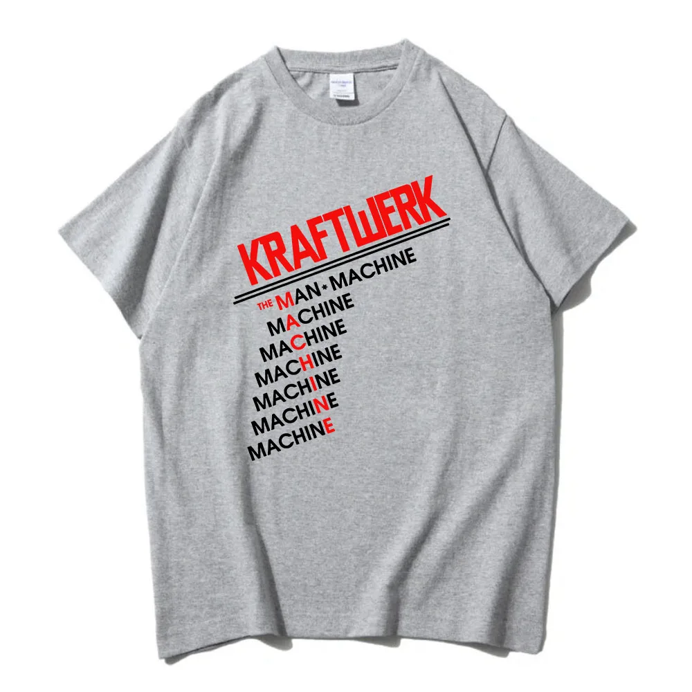 Music Group Kraftwerk Print T-shirt Summer Short Sleeve Cotton Tshirts for Male Unisex Streetwear Fashion Casual Graphic T Shirt