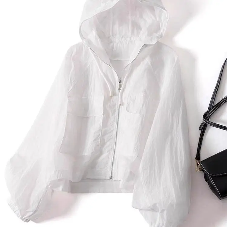 

Лето 2025 г., новая солнцезащитная одежда, куртка с капюшоном UPF40 + легкая и тонкая мода